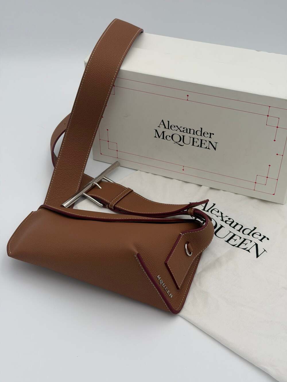 Alexander McQueen T-Bar Sling Bag Large Leather Crossbody
